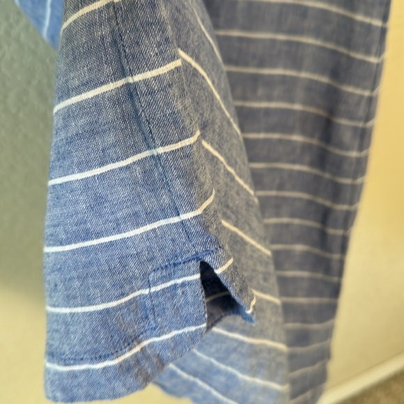 Beach Lunch Lounge‎ Small Petite Blue Dress Knee Length Lined Button Back - Picture 5 of 7